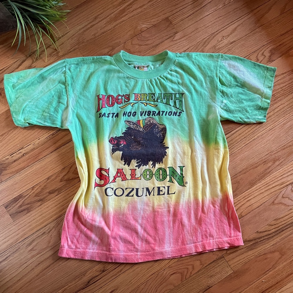 Vtg Cozumel Hogs Breath Saloon Graphic Tee